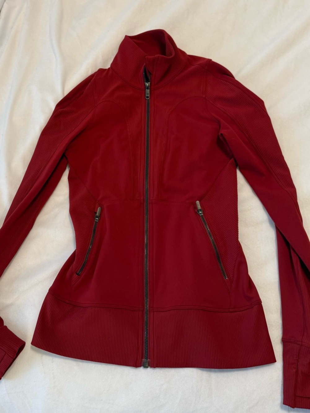 NWOT lululemon athletica Deep Red Zip-Up Jacket size 4